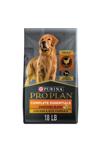 Purina Pro Plan High Protein Dog Food With Probiotics for Dogs, Shredded Blend Chicken & Rice Formula - 18 lb. Bag