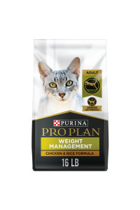 Pro Plan Weight Control Dry Cat Food, Chicken and Rice Formula - 16 lb. Bag