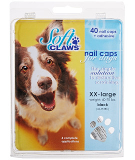 Soft Claws Dog and Cat Nail Caps Take Home Kit, XX-Large, Black