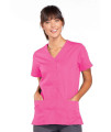 Scrubs for Women Workwear Originals Snap Front Top 4770, XL, Shocking Pink