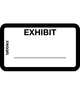 Tabbies Legal Exhibit Labels, Label: 1-58W x 1H, Sheet: 5-14W x 3-14H White, Exhibit 252 LabelsPack (58092)