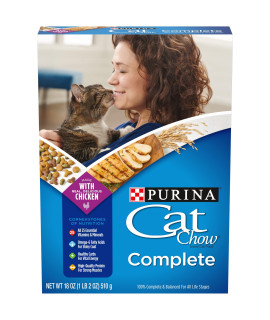 Purina Cat Chow High Protein Dry Cat Food, Complete - (12) 18 oz. Boxes