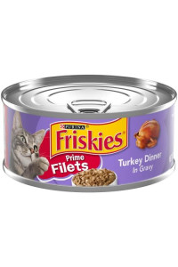 Purina Friskies Gravy Wet Cat Food, Prime Filets Turkey Dinner - 5.5 oz. Can
