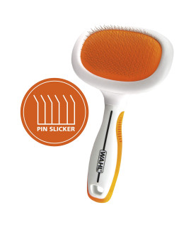 WAHL Premium Large Pet Slicker Brush with Ergronomic Rubber Grips for Comfortable Brushing of Dogs and Cats - Model 858407