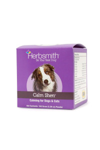 Herbsmith Calm Shen - Herbal Blend for Dogs & Cats - Natural Anxiety Remedy for Dogs & Cats - Feline and Canine Calming Supplement - 150g Powder
