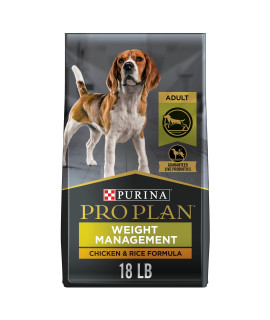 Purina Pro Plan Weight Management Dog Food With Probiotics for Dogs, Chicken & Rice Formula - 18 lb. Bag