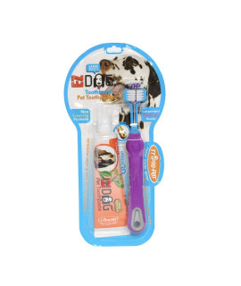 EZDOG Dental Care Kit Contains 3-Sided Toothbrush & All-Natural Vanilla Toothpaste Helps Prevent Plaque & Tartar Buildup Dogs Love the Taste, Large Breed