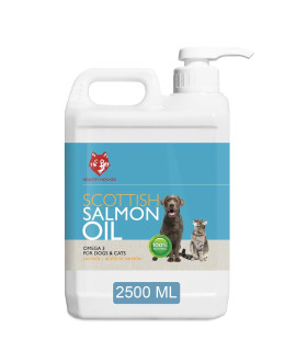 AUBNIcO Anti Barking,Hidden Anti-Barking Device Healthy Hounds Scottish Salmon Oil for Dogs, cats, Ferrets, Pets 2500ml -100% Pure Premium Food grade - Natural Omega 3 6 9 coat Skin Joint Supplemen