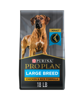 Purina Pro Plan High Protein, Digestive Health Large Breed Dry Dog Food, Chicken and Rice Formula - 18 lb. Bag