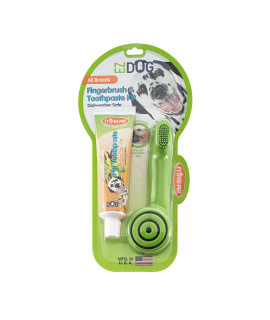 EZDOG by Triple Pet Dental Care Kit Contains Patented Finger Brush and All-Natural Vanilla Toothpaste Best Dental Care For Dogs For Fresh Breath Dogs Love the Taste, All Dogs