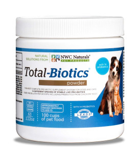 Total-Biotics Advanced Probiotic Powder for Dogs and Cats, With Pre-Biotics, Dog and Cat Probiotics, Immune and Digestive Support. 2.22-ounce Jar by NWC Naturals (14615)