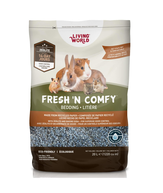 Hagen Living World Fresh N Comfy Bedding & Nesting Material for Small Animals, Blue, 1220 Cubic Inches