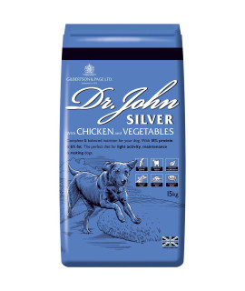 gilbertson & Page Dr Johns Silver complete Dry Dog Food chicken, 15 kg