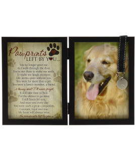 Pawprints Pet Memorial Frame with Pawprints Left by You Poem- Touching Dog Sympathy Gift for Pet Loss Remembrance
