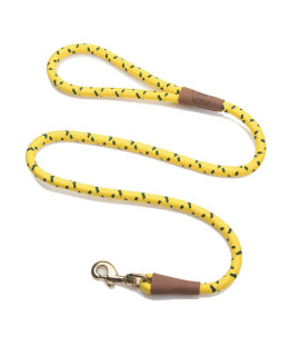 Mendota Pet Snap Leash - British-Style Braided Dog Lead, Made in The USA - Hi-Viz Yellow, 1/2 in x 6 ft - for Large Breeds