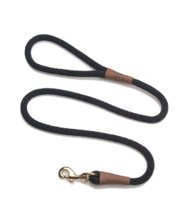 Mendota Pet Snap Leash - British-Style Braided Dog Lead, Made in The USA - Black, 3/8 in x 6 ft - for Small/Medium Breeds