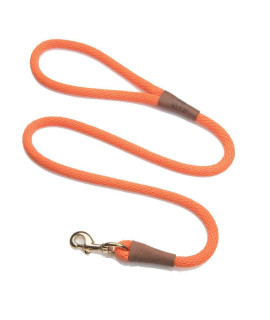 Mendota Pet Snap Leash - British-Style Braided Dog Lead, Made in The USA - Orange, 3/8 in x 6 ft - for Small/Medium Breeds