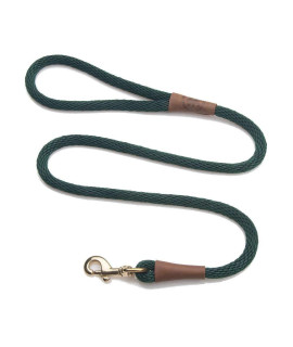 Mendota Pet Snap Leash - British-Style Braided Dog Lead, Made in The USA - Hunter Green, 3/8 in x 6 ft - for Small/Medium Breeds