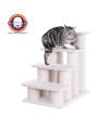 Armarkat 4 Steps Real Wood Ramp For Dogs, Cats, Cat Step Stairs Ramp, 25(L)x17(W)x25(H), B4001