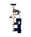 Armarkat 71 Navy Real Wood Cat ClimbIng Tower, Cat Scratching Furniture, A7101