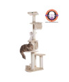 Armarkat 74  H Press Wood Real Wood Cat Tree With Cured Sisal Posts for Scratching, A7463