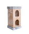 Armarkat Double Condo Real Wood Cat House With SratchIng Carpet For Cats, Kitty Enjoyment