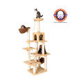 Armarkat Real Wood Cat Climber Play House, X7805 Cat furniture With Playhouse,Lounge Basket