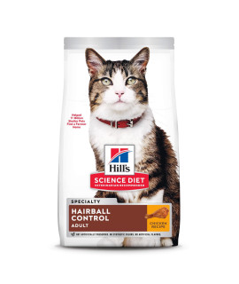 Hill's Science Diet Dry Cat Food, Adult, Hairball Control, Chicken Recipe, 15.5 lb. Bag