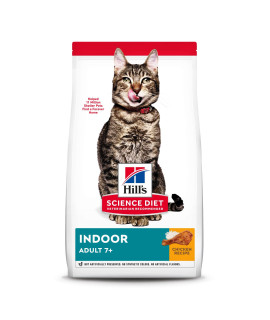 Hill's Science Diet Dry Cat Food, Adult 7+ for Senior Cats, Indoor, Chicken Recipe, 15.5 lb. Bag