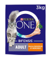 Purina ONE Adult Dry cat Food chicken and Wholegrains 3kg - case of 4 (12kg)