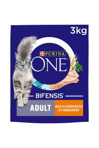Purina ONE Adult Dry cat Food chicken and Wholegrains 3kg - case of 4 (12kg)