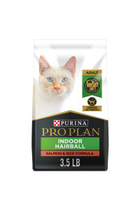 Purina Pro Plan Hairball Management, Indoor Cat Food, Salmon and Rice Formula - 3.5 lb. Bag