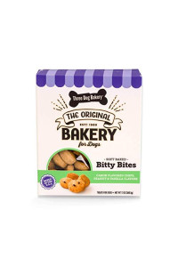 Three Dog Bakery Bitty Bites Trio Soft Baked Cookies for Dogs, Three Flavor Pack; Carob Chip, Peanut, and Vanilla, 13 Ounce Box