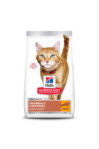 Hill's Science Diet Dry Cat Food, Light Adult, Hairball Control, Light for Healthy Weight & Weight Management, Chicken Recipe, 15.5 lb. Bag