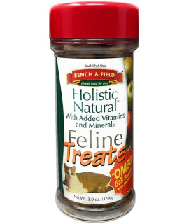 Bench & Field Holistic Natural Healthy Kitty Cat Treats Crunchy Fish-Shaped Bites Delicious Seafood Flavored Snack, 3-Ounce Bottle