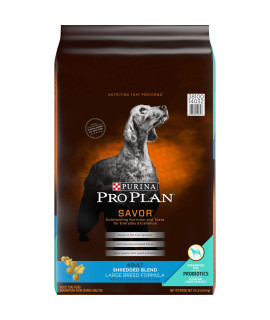 Purina Pro Plan With Probiotics Large Breed Dry Dog Food, Shredded Blend Chicken & Rice Formula - 18 lb. Bag