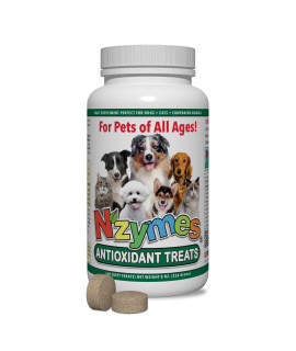 Nzymes Antioxidant Dog Treats - for Dogs Joints, Hips, Paralysis, Skin, Coat, Hair Loss, Aging, Digestion, Neurological, Seizures - Dog Treats for Large Dog - 60 Treats - Made in The USA