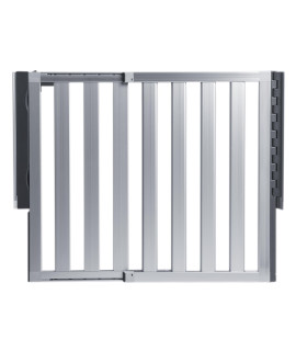 Munchkin Loft Hardware Mounted Baby Gate for Stairs, Hallways and Doors, Extends 26.5- 40 Wide, Silver Aluminum