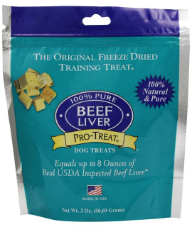 Stewart Pro-Treat, Freeze Dried Beef Liver Dog Treats, Single Ingredient, Grain Free, USA Made, 2 oz. Resealable Bag