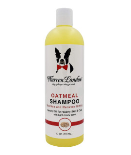 Warren London Oatmeal Dog Shampoo I Cleans Sensitive Flaky Dry Itchy Skin I Relief with Vitamins I Stop The Scratch I Made USA- 17 oz