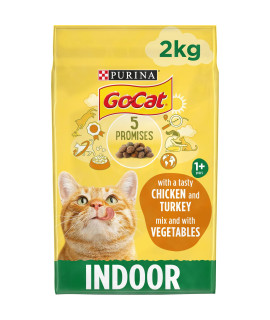 go-cat Indoor chicken, Vegtable and garden greens 2 kg (Pack of 4)