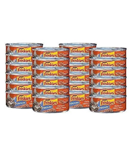 Friskies Purina Shreds Wet Cat Food, Real Chicken & Salmon Dinner in Gravy with Vitamins & Minerals, Wet Cat Food for Kittens & Adult Cats, 5.5 OZ Can (Pack of 24)