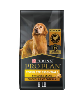 Purina Pro Plan Senior Dog Food With Probiotics for Dogs, Shredded Blend Chicken & Rice Formula - 6 lb. Bag