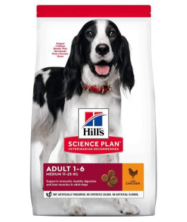 Hills Science Plan canine Adult chicken Medium Breed Dry Mix 12 kg