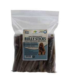 Pets Choice Naturals Premium Bully Sticks, CowPizzleChew Treat for Dogs, 6 25 ct