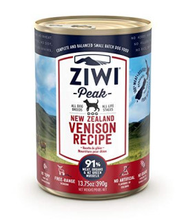 ZIWI Peak Canned Wet Dog Food - All Natural, High Protein, Grain Free, Limited Ingredient, with Superfoods (Venison, Case of 12, 13.75oz Cans)