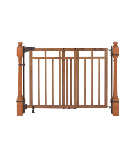 Summer Infant Wood Banister & Stair Safety Pet and Baby Gate, 32-48 Wide, 33 Tall, Install Banister to Banister or Wall, or Wall to Wall in Doorway or Stairway, Banister and Hardware Mounts - Oak