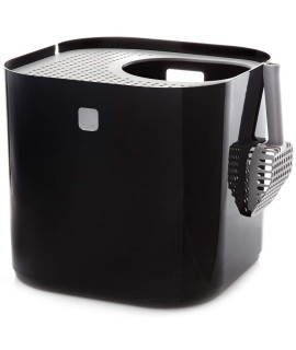 Modkat Litter Box, Top-Entry, Includes Scoop and Reusable Liner - Black