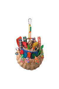 Super Bird Creations SB669 Wicker Foraging Basket Bird Toy, Medium Bird Size, 10? x 4? x 5?