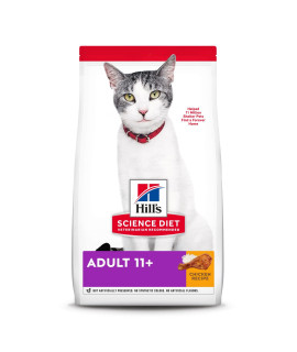 Hill's Science Diet Dry Cat Food, Adult 11+ for Senior Cats, Chicken Recipe, 15.5 lb. Bag